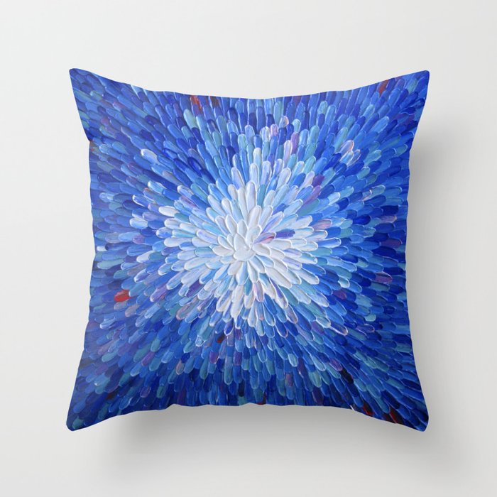 Electric blue, ultramarine, petals, flower - Abstract #26 Throw Pillow