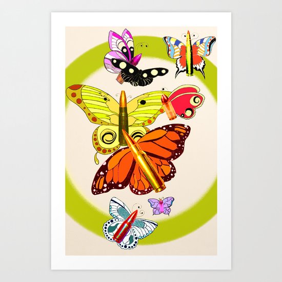 Bullet with Butterfly Wings Art Print