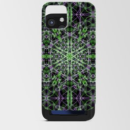 Liquid Light Series 53 ~ Green & Purple Abstract Fractal Pattern iPhone Card Case