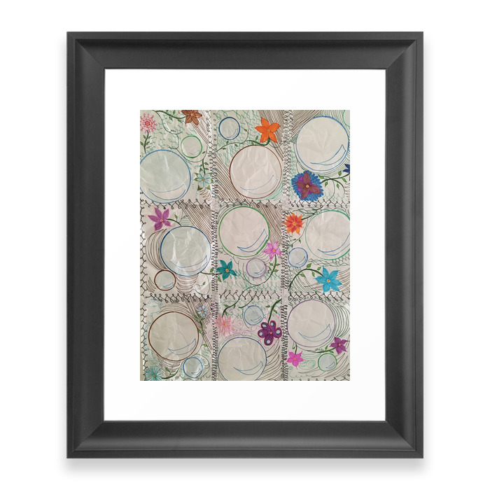 Crinkly Bubble Garden Framed Art Print by handdrawnbycatherine