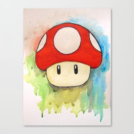 Mario abstract Mushroom Canvas Print