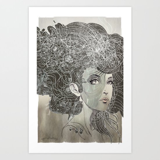 She Wants Clouds Art Print