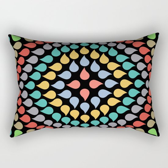 Seamless Colorful Raindrops VI Rectangular Pillow
