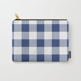 Navy Gingham Pattern Carry-All Pouch