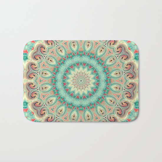 Kaleidoscope . Turquoise. Bath Mat
