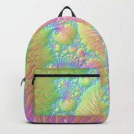Reef Coral Abstract Colorful Spiral Swirl Pattern Fractal Fine Art Backpack | Graphicdesign, Mermaid Infinity, Spectrum Rainbow, Undersea Underwater, Cute Beautiful Reef, Tropic Tropical Gold, Abstract Painting, Holohraphic Hologram, Golden Spiral Swirl, Fractal Fine Pattern 