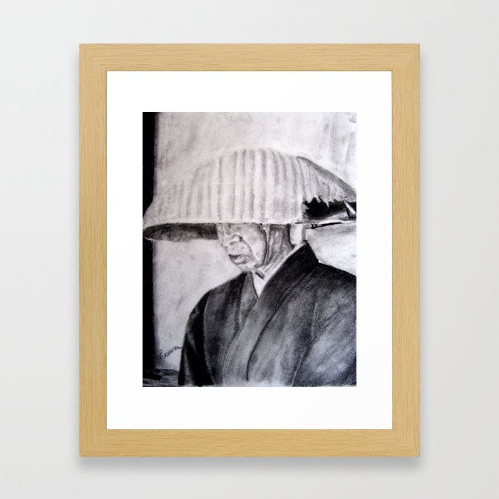 Japanese Beggar Origina Printl by Luciana Da Silva Framed Art Print