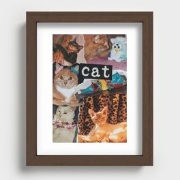 Kitty Collage Recessed Framed Print