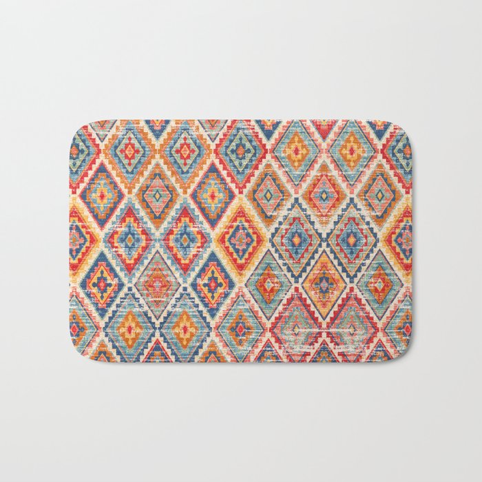 Vibrant Patterns: Oriental Moroccan Geometrics Bath Mat