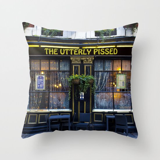 The Utterly Pissed Pub Throw Pillow