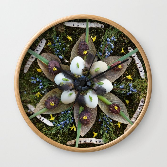 Nature Mandala: March Wall Clock