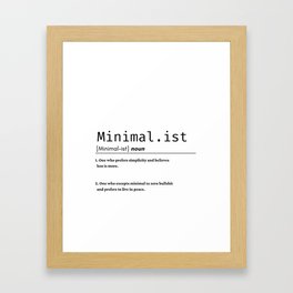 Minimalist Definition Framed Art Print