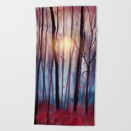 Red Feather Dance Beach Towel