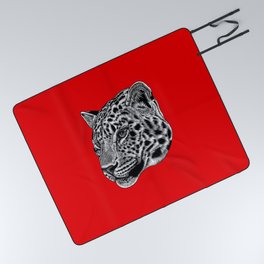 Amur leopard cub - red - big cat Picnic Blanket