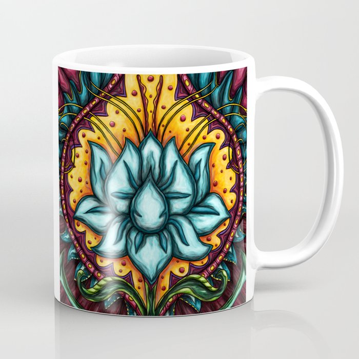 Spiritual blue lotus flower painting, throat chakra art Coffee Mug