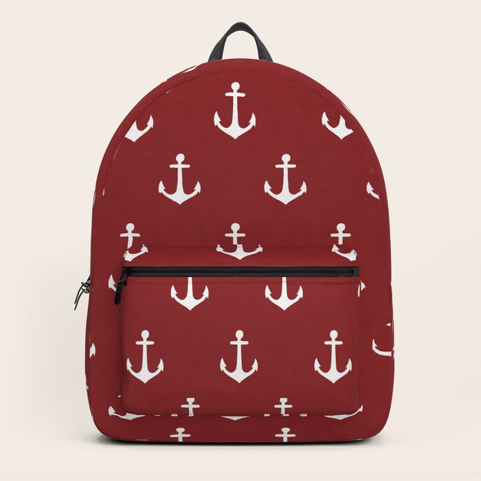 Maritime Nautical Red and White Anchor Pattern Medium Size Anchors