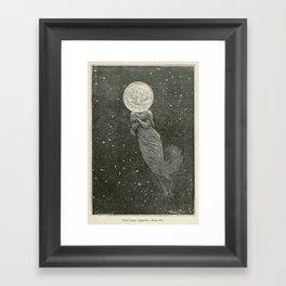 Antique Moon Woman Gerahmter Kunstdruck