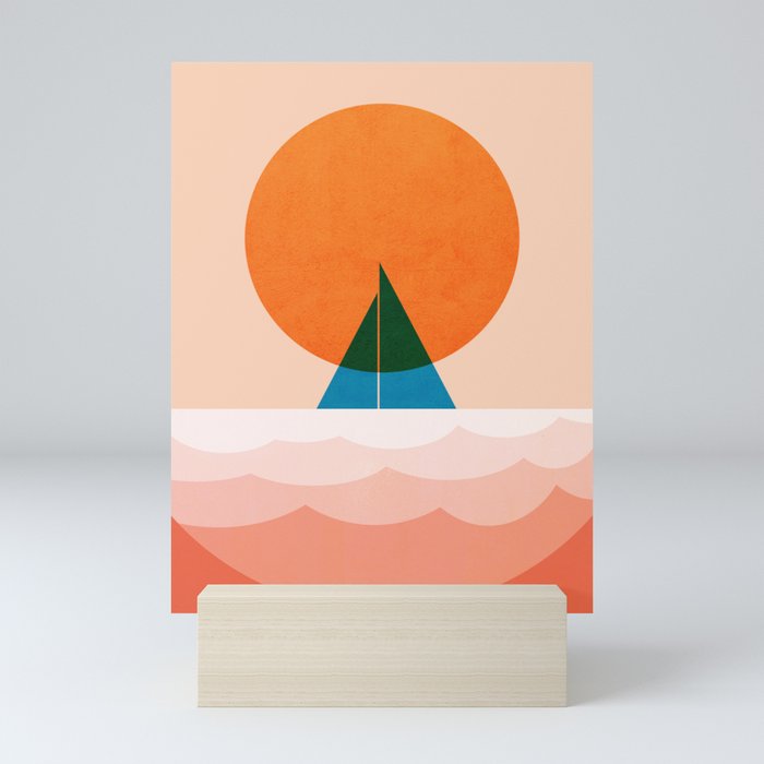 Abstraction_SUN_Sailing_Ocean_Minimalism_001 Mini Art Print