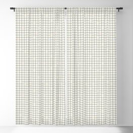 Minimalist Black and Off-White Grid with Color Accents Blackout Curtain