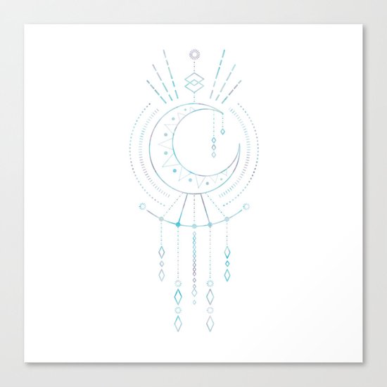 Mandala Crescent Moon Canvas Print