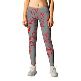 LOVE YOURSELF Leggings | Painting, Scary, Illustration, Typography 