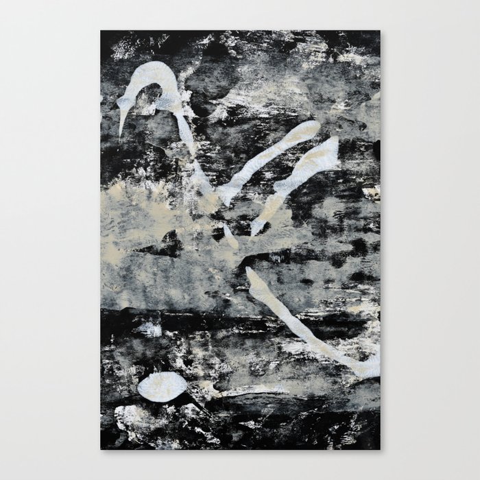 003.2: a vibrant abstract design in black and white by Alyssa Hamilton Art  Canvas Print