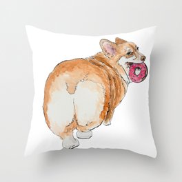 Sassy Donut Dog Throw Pillow