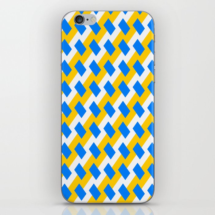 Patterns Abstract Blue Yellow White iPhone Skin
