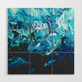 Surreal Ice Blue Abstraction Wood Wall Art