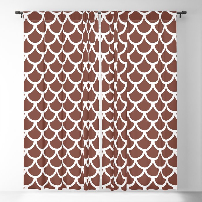 Scales (White & Brown Pattern) Blackout Curtain