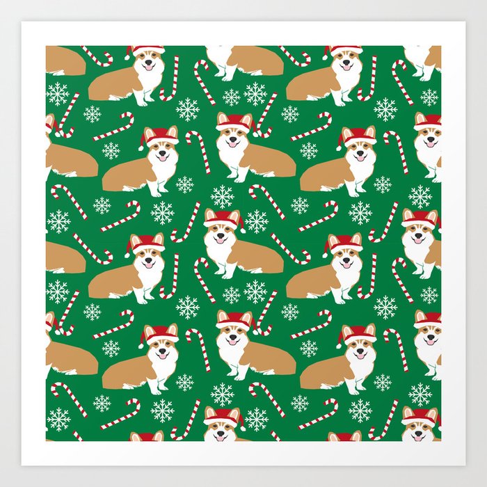 Corgi christmas welsh holiday gift for dog breed dog person corgi lovers christmas gifts Art Print