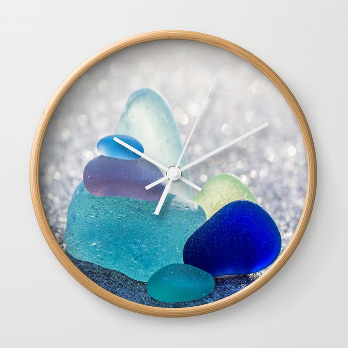 Sea Glass Beach Glass Beach Stones Wall Clock