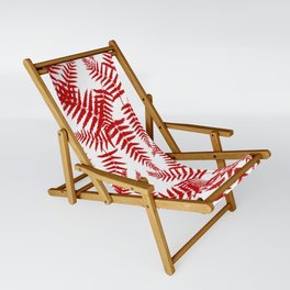 Red Silhouette Fern Leaves Pattern Sling Chair