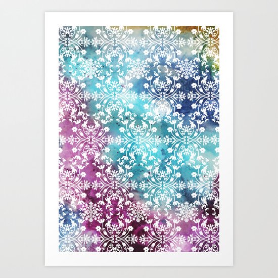 Motif Pattern_rainbow Art Print
