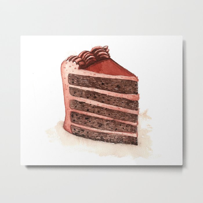 Chocolate Layer Cake Slice Metal Print