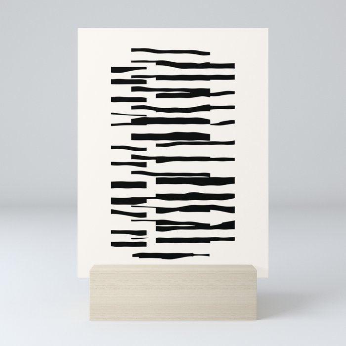Organic No. 13 Black & Off-White | Minimalist Line Abstract Mini Art Print