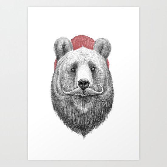 bearded bear Art Print