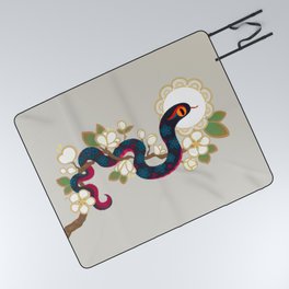Snake and flowers 2 Picnic Blanket
