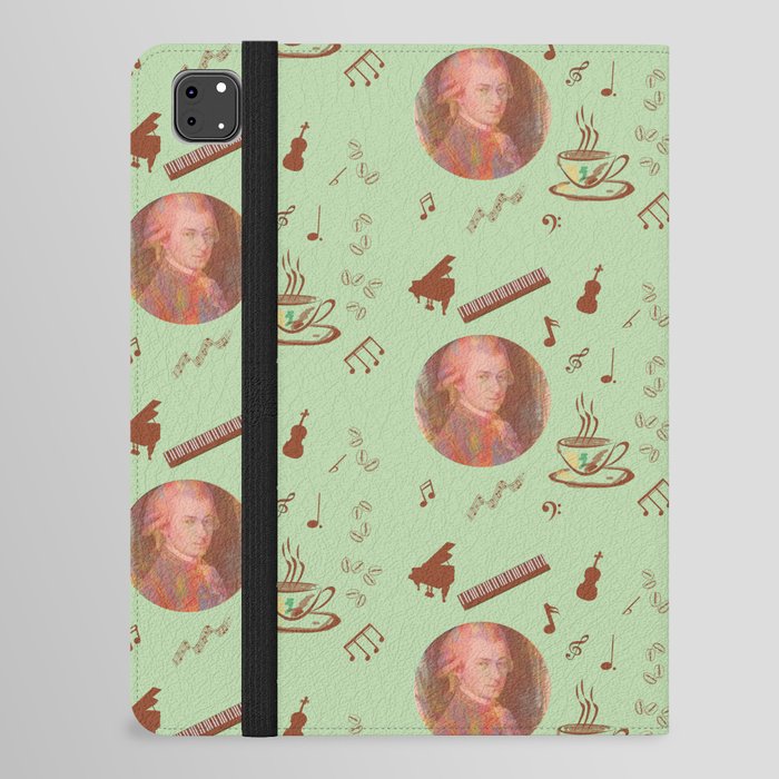 Coffee is a human right for artists - on a green background iPad Folio Case