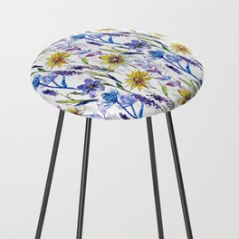 inky floral Counter Stool