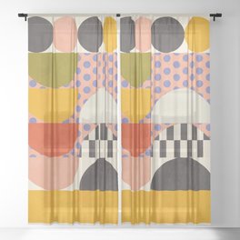 mid century modern shapes 6 22 Sheer Curtain
