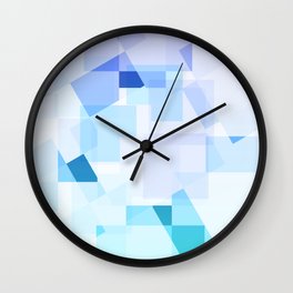 Blue Geometric Pattern Wall Clock
