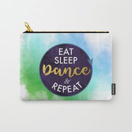 Eat Sleep Dance and Repeat faux gold foil glitter letters typography design for Dancer Carry-All Pouch