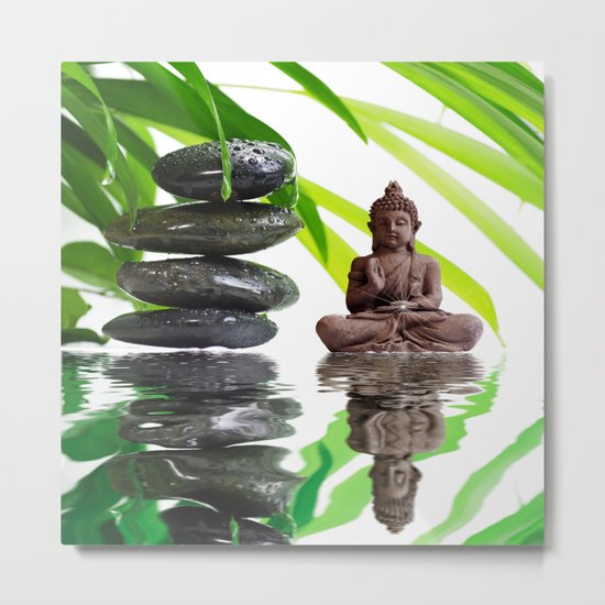 Buddha Relaxing Metal Print