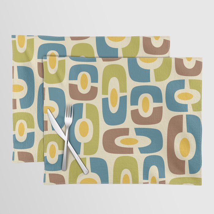 Colorful Mid-Century Modern Cosmic Abstract 395 Placemat