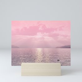 Kiss In The Lake At Sunset Mini Art Print