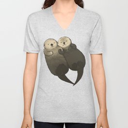 Significant Otters - Otters Holding Hands V Neck T Shirt