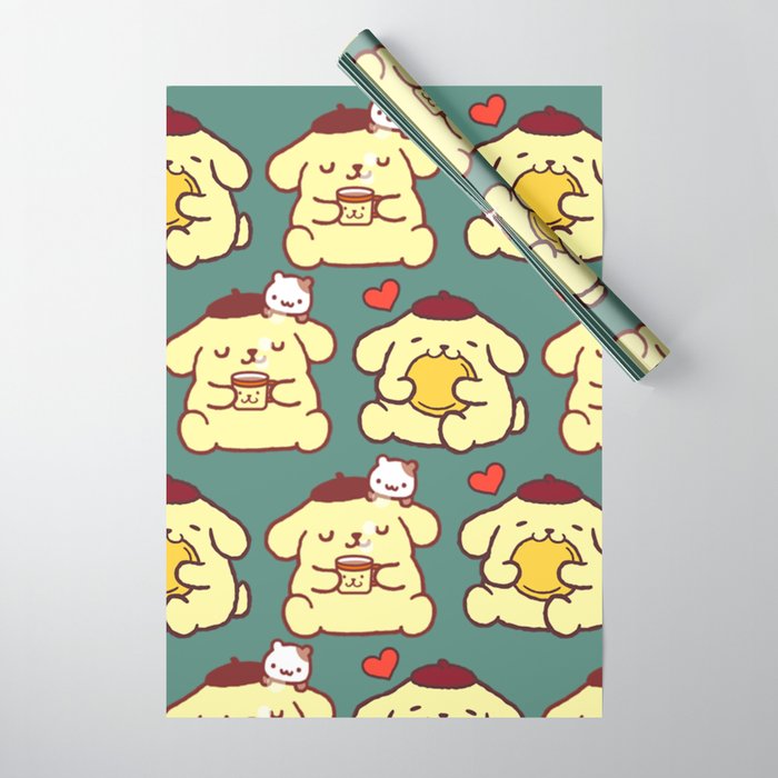 Pompompurin Dark Green Wrapping Paper