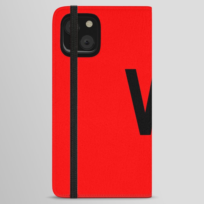 LETTER w (BLACK-RED) iPhone Wallet Case