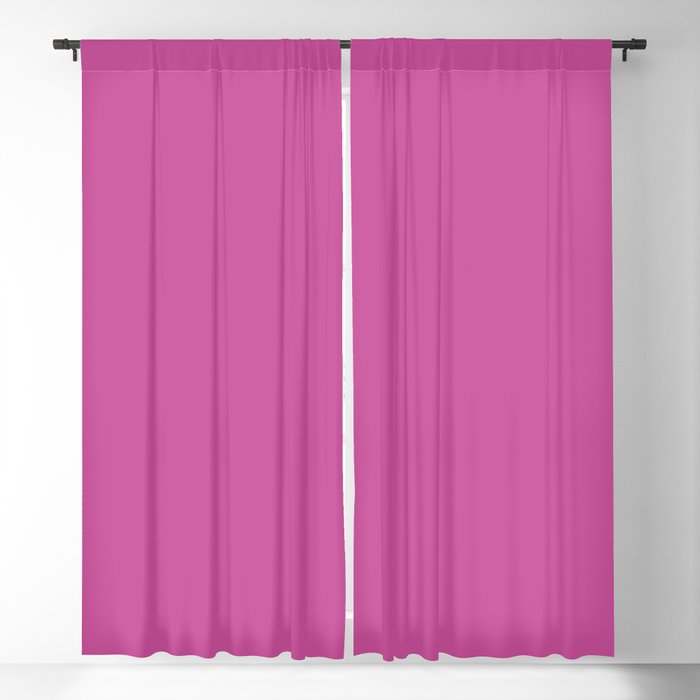 Mulberry Pink Solid Color Popular Hues - Patternless Shades of Pink Collection - Hex Value #C8509B Blackout Curtain